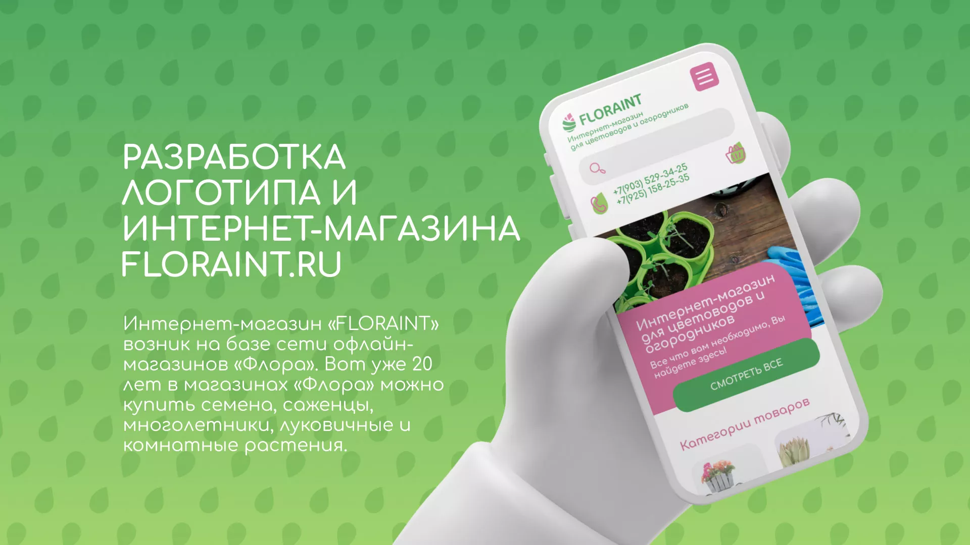 Создание логотипа и интернет-магазина «FLORAINT» в Плёсе